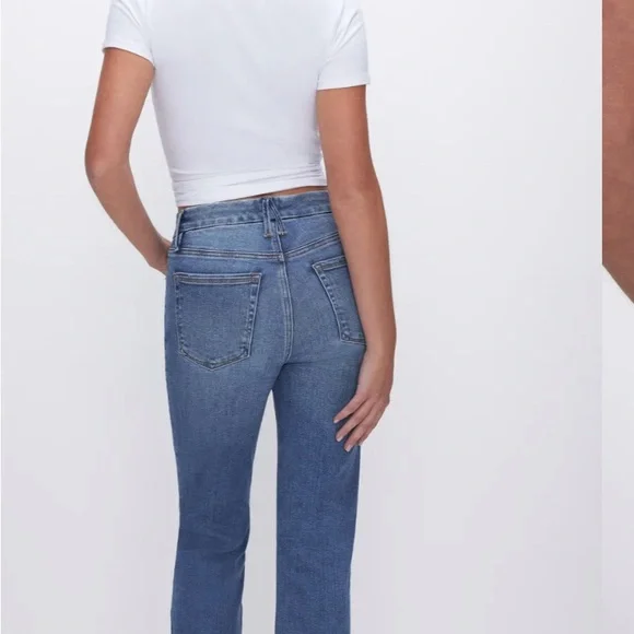 Good American Blue Straight Leg Jeans - Picture 2 of 4